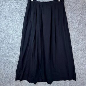 Vintage JH Collectibles Skirt Womens 10 Black Rayon Pleated Neutral Office‎ Chic